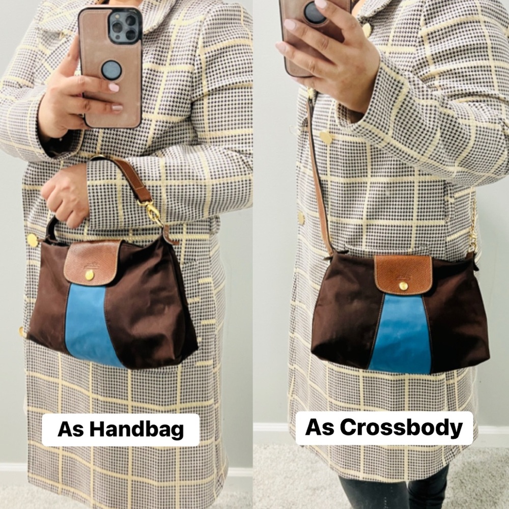 Longchamp Brown and Blue Mini Bag - Picture 11 of 11